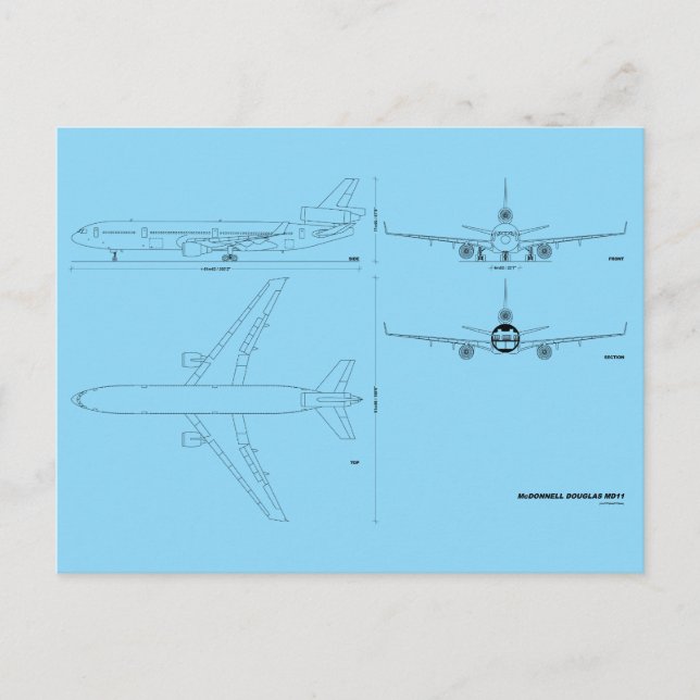 McDonnell Douglas MD-11 Postcard Postkarte (Vorderseite)