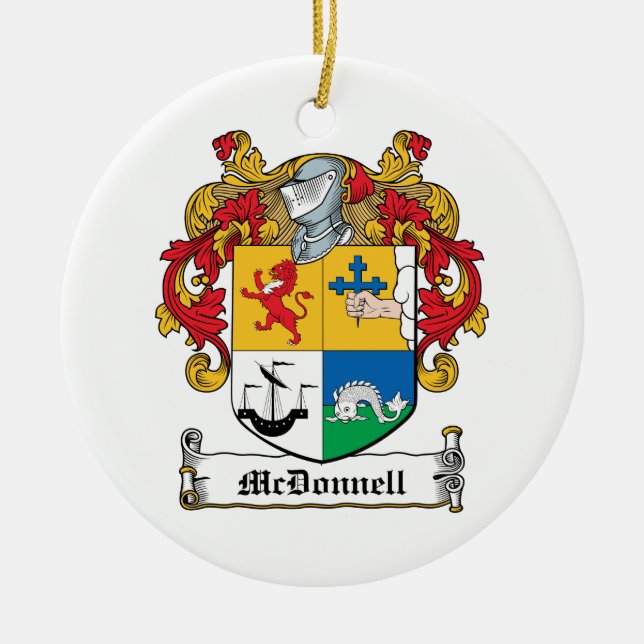 McDonnell-Familienwappen Keramikornament (Vorne)