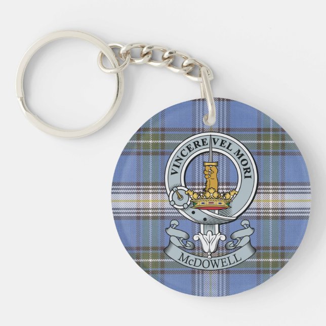 McDowell Wappen + Tartan-Kreis-Schlüsselkette Schlüsselanhänger (Vorderseite)