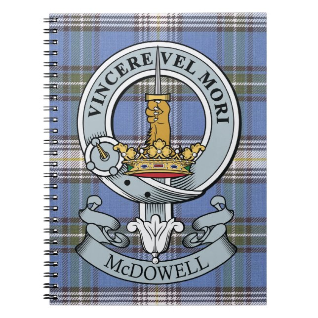 McDowell Wappen + Tartan-Notizbuch Notizblock (Vorderseite)