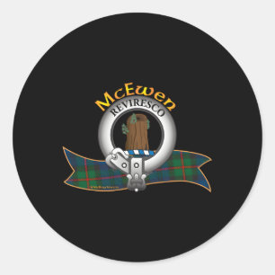 Mcewen Clan Tan Wappen Motto Runder Aufkleber