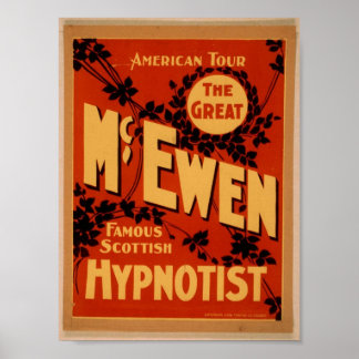 McEwen, "Hypnotist" Vintages Theater Poster