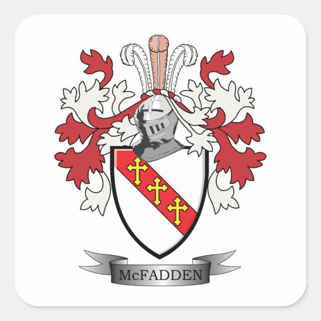 McFadden-Familienwappen-Wappen Quadratischer Aufkleber (Vorderseite)