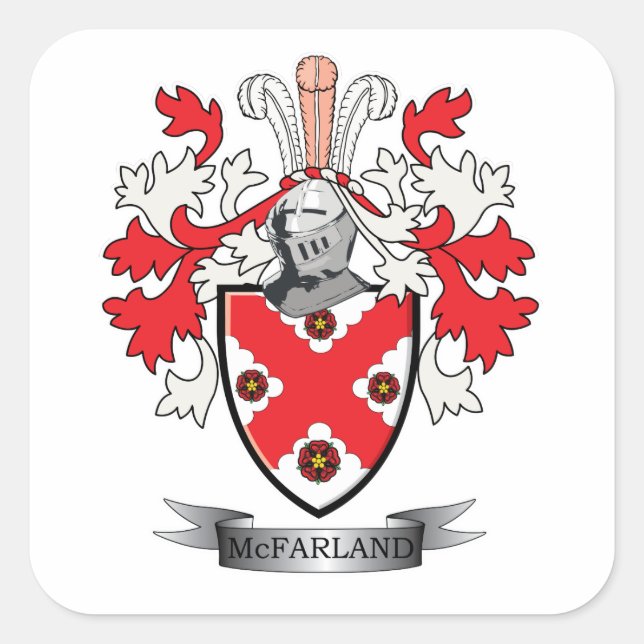 McFarland-Familienwappen-Wappen Quadratischer Aufkleber (Vorderseite)