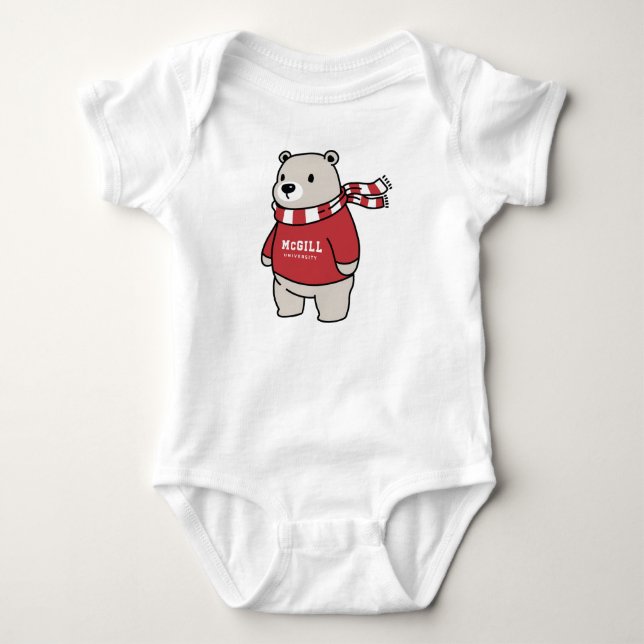 McGill University Bear with Sweater Baby Strampler (Vorderseite)
