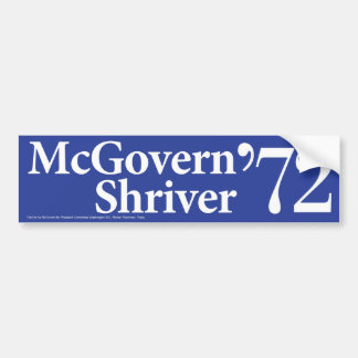 McGovern Shriver Vintager Autoaufkleber 1972
