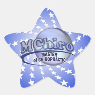 MChiro Master of Chiropractic Medicine Blue Logo Stern-Aufkleber