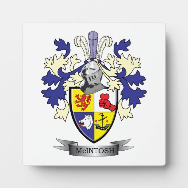 McIntosh Family Crest Coat of Arms Fotoplatte (Vorderseite)