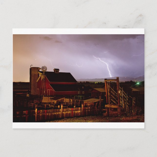 McIntosh Farm Lightning Thunderstorm Postkarte (Vorderseite)