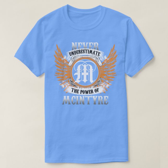 McIntyre Name Shirt Unterschätzt niemals den Power (Design vorne)