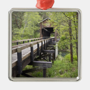 McKee gedeckte Brücke, Jacksonville, Oregon Silbernes Ornament