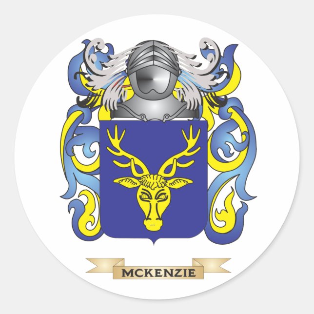 McKenzie-Wappen (Familienwappen) Runder Aufkleber (Vorderseite)