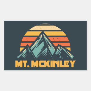 McKinley Alaska Retro Turquoise Rechteckiger Aufkleber