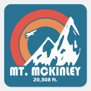 McKinley Alaska Sun Eagle Quadratischer Aufkleber