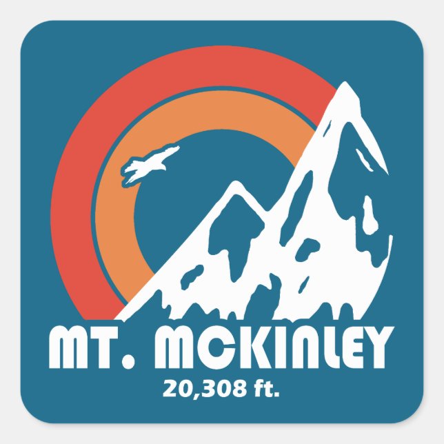 McKinley Alaska Sun Eagle Quadratischer Aufkleber (Vorderseite)