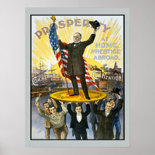 McKinley Republican Campaign Vintag Historisch Poster