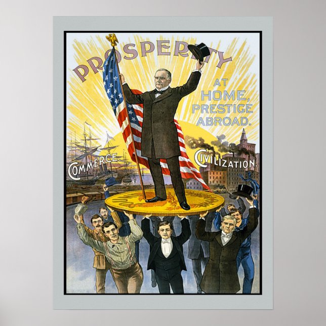 McKinley Republican Campaign Vintag Historisch Poster (Vorne)
