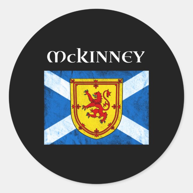 Mckinney Clan Scotland Name Scotland Flag Runder Aufkleber (Vorderseite)