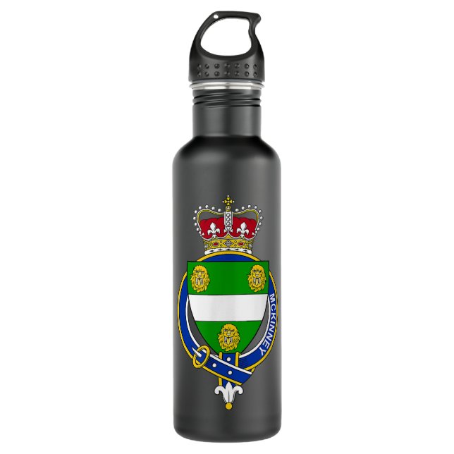 McKinney Coat of Arms  Family Crest  Edelstahlflasche (Vorderseite)