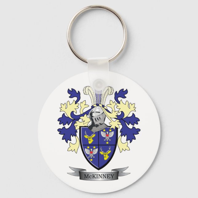 McKinney Family Crest Coat of Arms Schlüsselanhänger (Vorderseite)