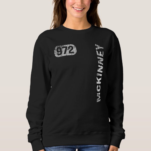 McKinney Texas 972 Area Code Vintag Retro Sweatshirt (Vorderseite)