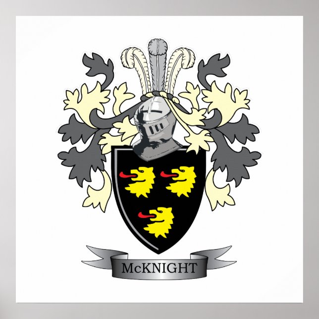 McKnight Family Crest Coat of Arms Poster (Vorne)