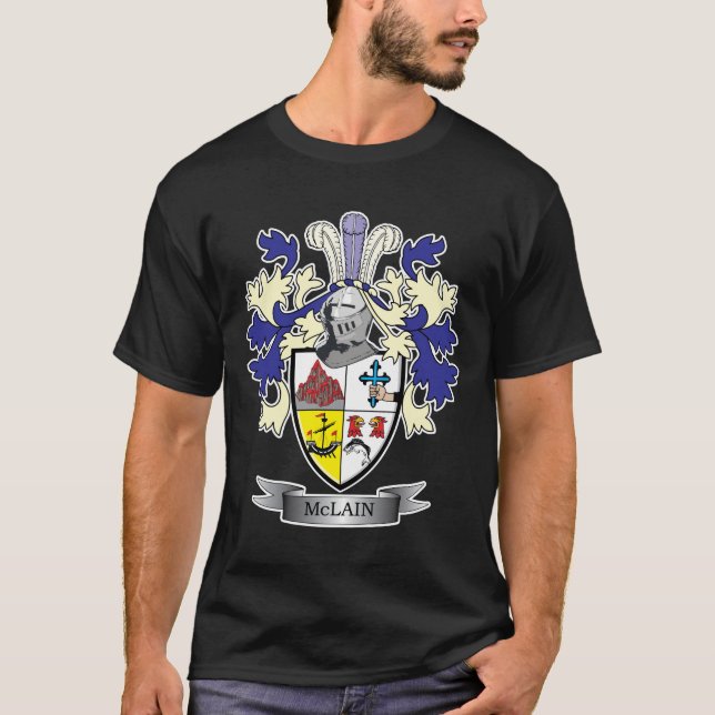 McLain Familienwappen-Wappen T-Shirt (Vorderseite)