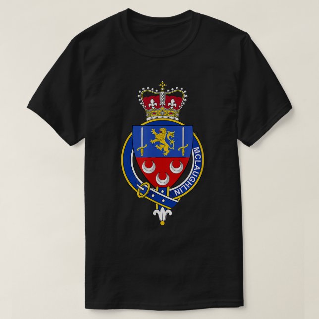 McLaughlin-Wappen-Familienwappen T-Shirt (Design vorne)
