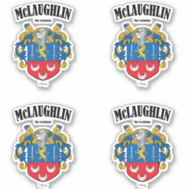 McLaughlin Wappen Irish Translation & Meaning (x4) Aufkleber