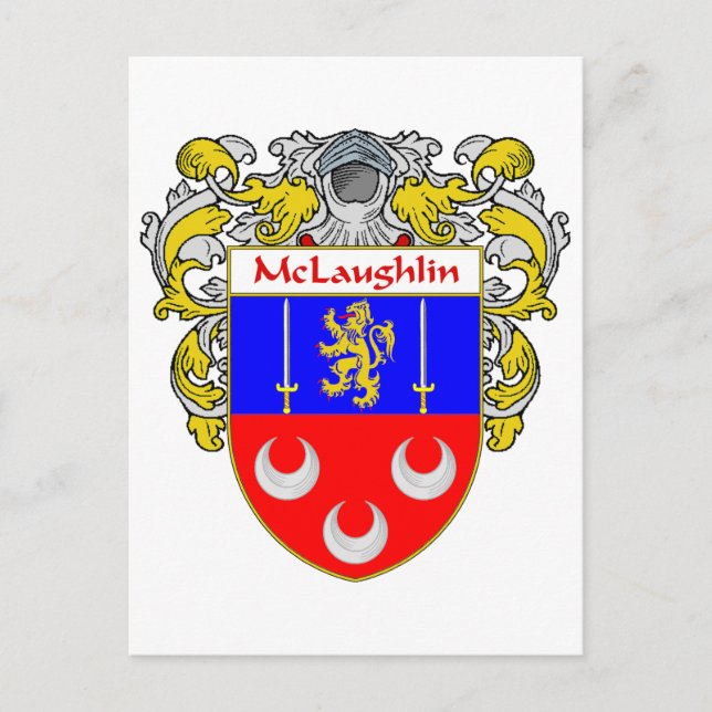 McLaughlin-Wappen (mantled) Postkarte (Vorderseite)