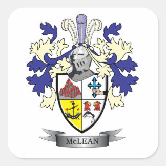 McLean Familienwappen Coat of Arms TITLE Quadratischer Aufkleber