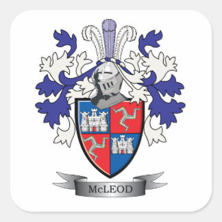 McLeod-Familienwappen-Wappen Quadratischer Aufkleber