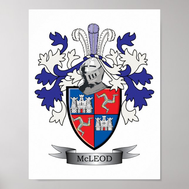 McLeod Family Crest Coat of Arms Poster (Vorne)