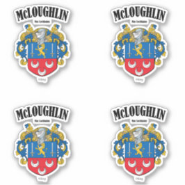 McLoughlin Wappen Irish Translation & Meaning (x4) Aufkleber