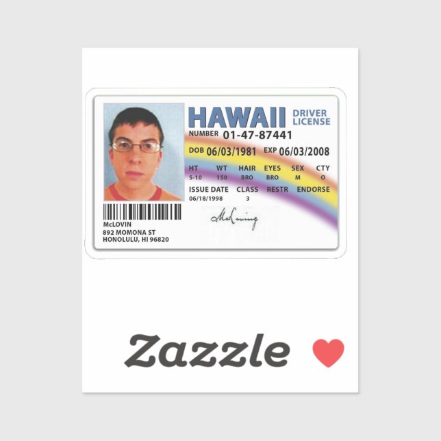 McLovin card Aufkleber (Blatt)