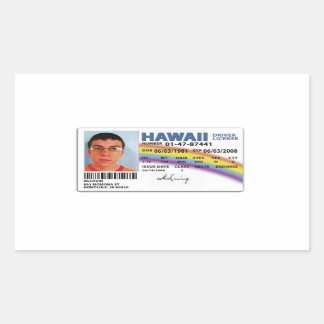 McLovin card Rechteckiger Aufkleber