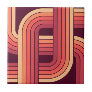 MCM 1970er Jahre Retro-Stil geometrisches Design Fliese