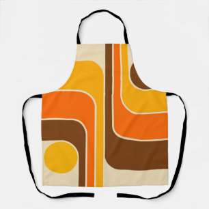 MCM 1970er Retro-Stil geometrisches Streifendesign Schürze