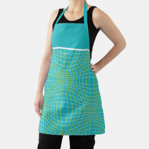 MCM Aqua Blue Mitte des Jahrhunderts Modernes Krei Schürze