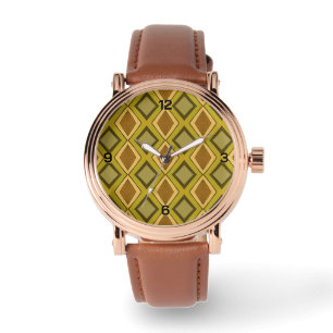 MCM Art Deco Diamantmuster Armbanduhr
