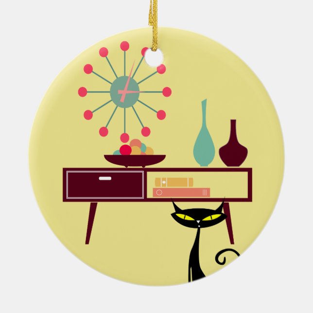 Mcm-Atomärafünfziger jahre Keramik Ornament (Hinten)