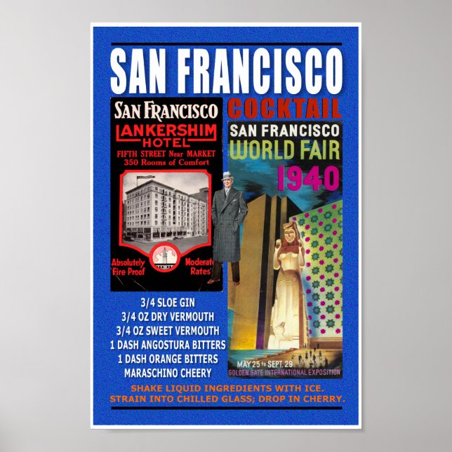 MCM COCKTAIL RECIPE 'SAN FRANCISCO' POSTER (Vorne)
