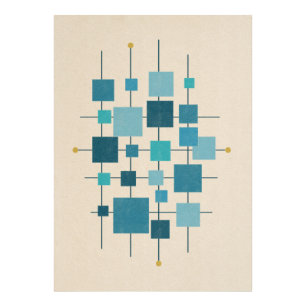 MCM Geometric Squares - blaues Poster
