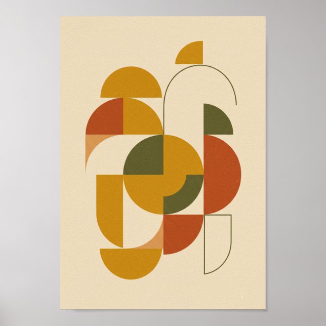 MCM Geometrischer Wandkunst Druck Poster (Vorne)