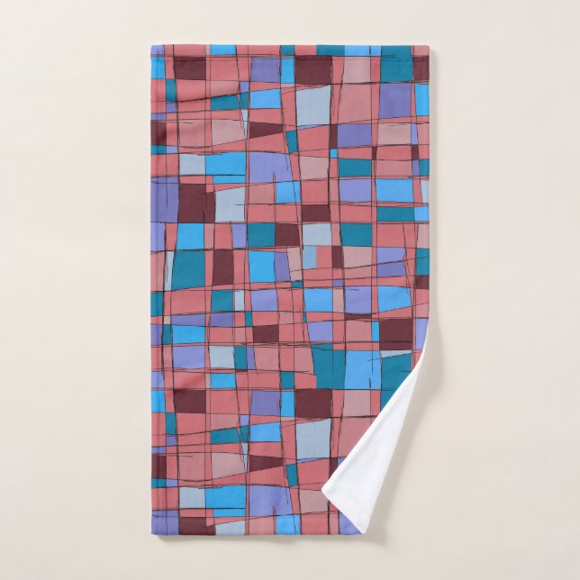 MCM Geometrisches Handtuch - Berry & Teal (Handtuch)