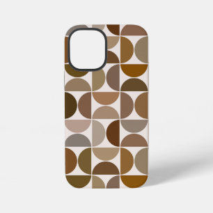 MCM-Halbkreise Braun+Creme Großes Muster iPhone 12 Mini Hülle