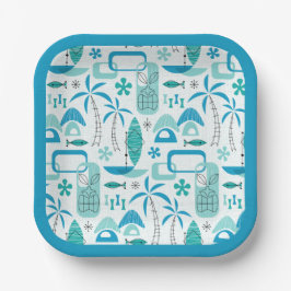 MCM Hawaiian Village – Blue Pappteller