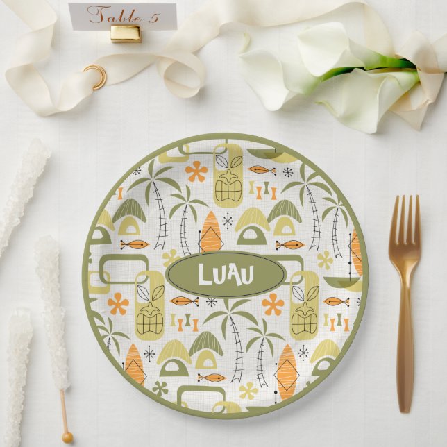 MCM Hawaiian Village Pappteller (Hochzeit)