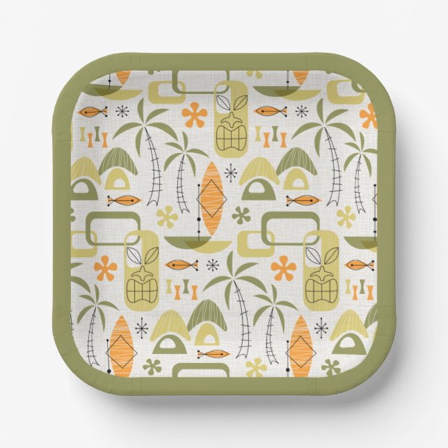 MCM Hawaiian Village Pappteller (Vorderseite)