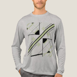 MCM-inspiriert Abstrakter, schwarzer Olive-Diagona Tri-Blend Shirt